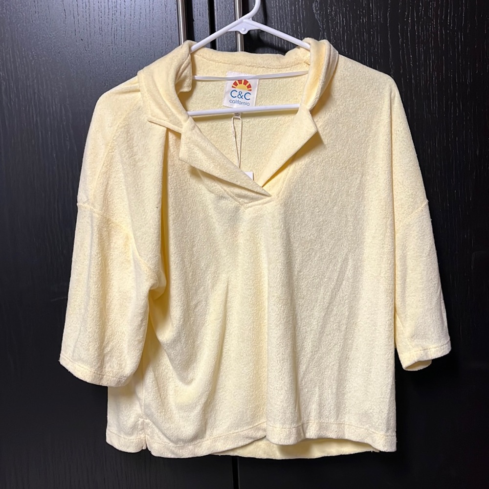 C&C California Beach Blouse - Yellow - Large